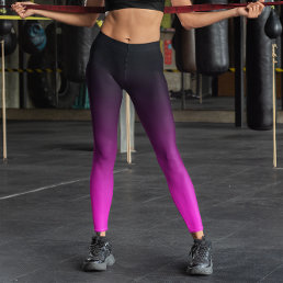 Hot Pink and Black Ombre Leggings