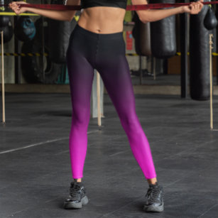 Hot Pink and Black Ombre Leggings