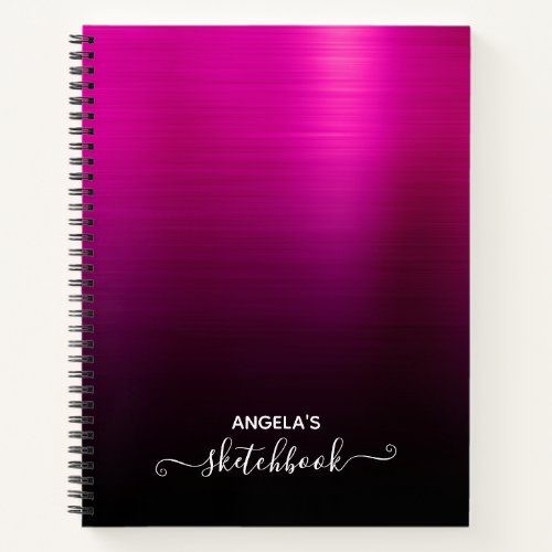 Hot Pink and Black Ombre Sketch Notebook