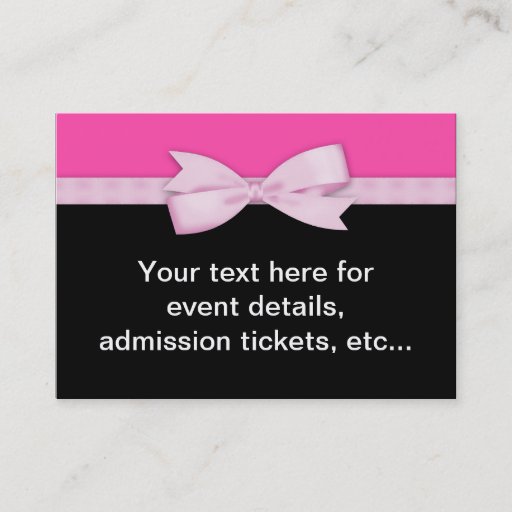 Customizable Hot Pink and Black Party Business Card