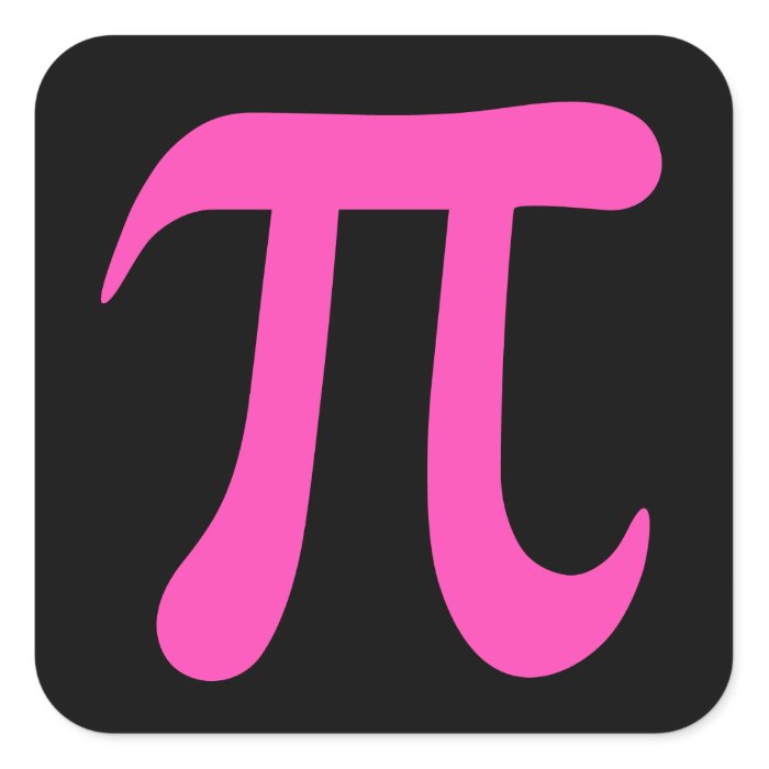 Hot pink and black pi symbol stickers