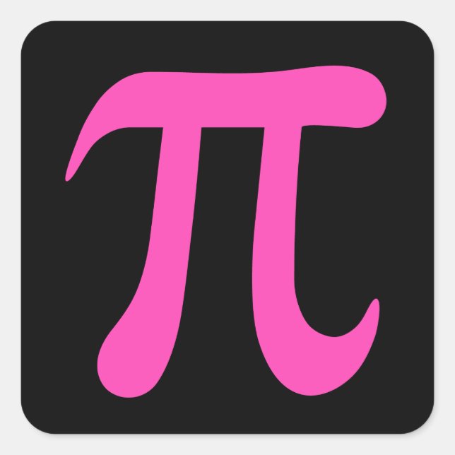 Hot pink and black pi symbol stickers (Front)