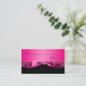 Hot Pink and Black Placecards (Standing Front)