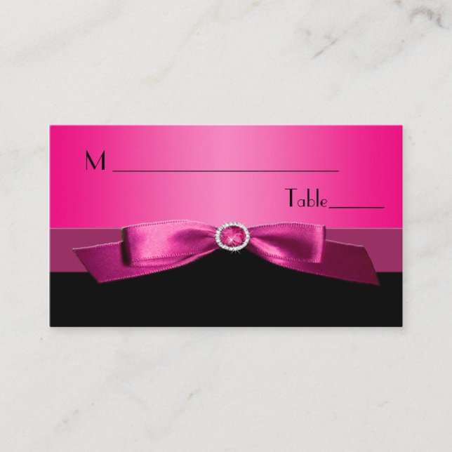 Hot Pink and Black Placecards (Front)