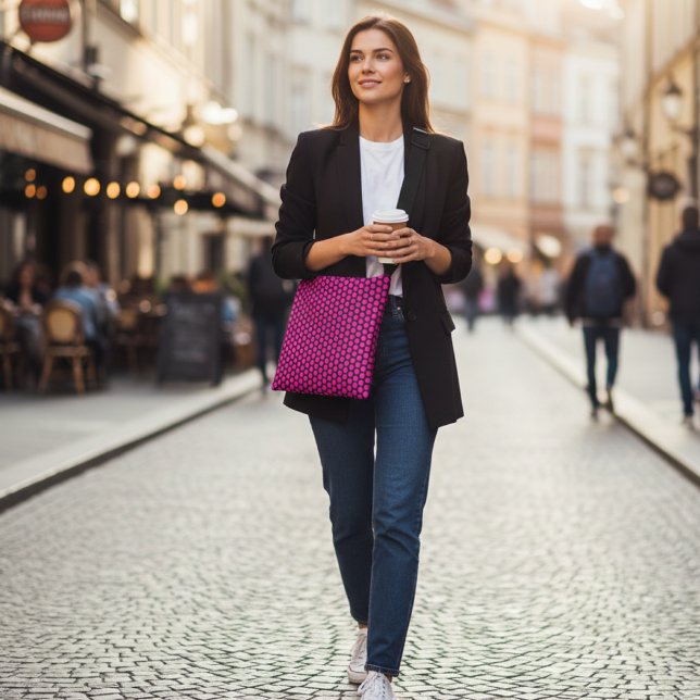 Hot Pink and Black Polka Dot Crossbody Bag (Creator Uploaded)