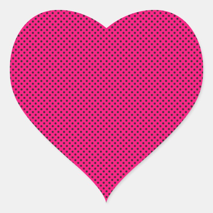 Hot Pink and Black Polka Dot Pattern Stickers