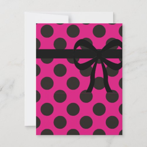 Hot Pink and Black Polka Dots Custom Announcements