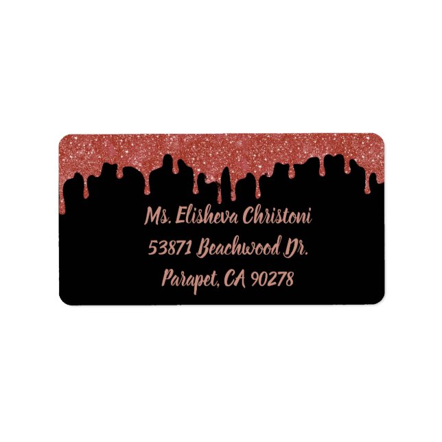 Hot Pink and Black Retro 80s Return Address Labels (Front)