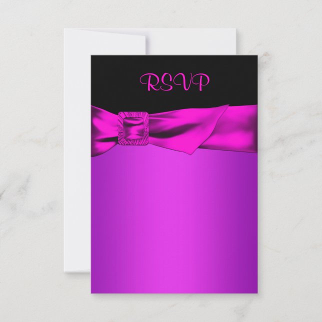 Hot Pink and Black RSVP Card (Front)