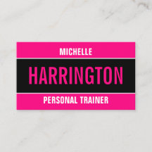 Hot Pink and Black Simple Modern Personal Trainer 