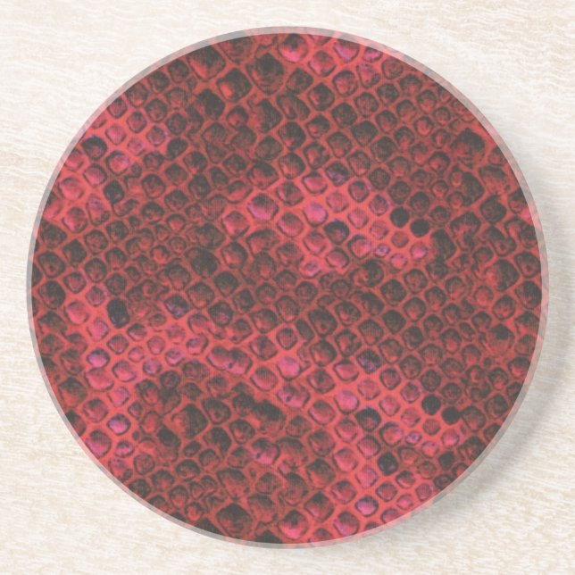 Hot Pink and Black Snake Skin Sandstone Coaster (Front)