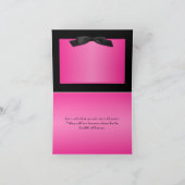 Hot Pink and Black Thank You Note Card (Inside)