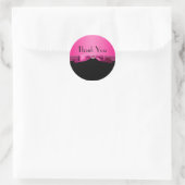 Hot PInk and Black Thank You Sticker (Bag)