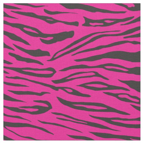 Hot Pink and Black Tiger Stripe Tiled Fabric