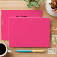 Hot Pink and Black Wedding A7 Envelopes