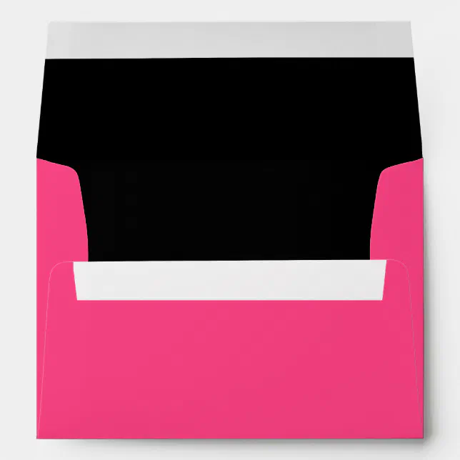 Hot Pink and Black Wedding A7 Envelopes Zazzle