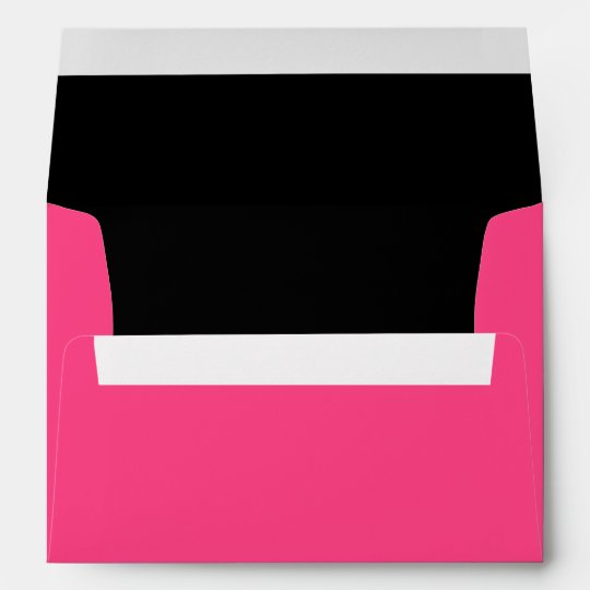 Hot Pink and Black Wedding A7 Envelopes | Zazzle.com