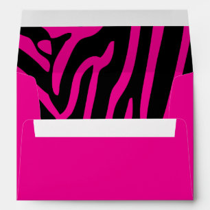 Hot Pink and Black Zebra Print Envelopes