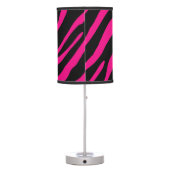 Hot pink and black zebra print table lamp design (Back)