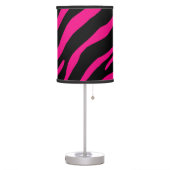 Hot pink and black zebra print table lamp design (Left)