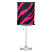 Hot pink and black zebra print table lamp design (Right)