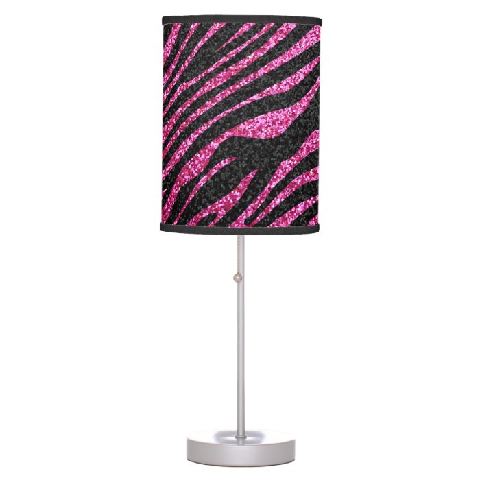 Hot Pink and Black Zebra stripe pattern Lamp