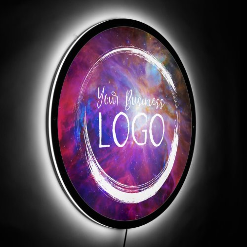 Hot Pink and Blue Celestial Photo Night Club Logo LED Sign