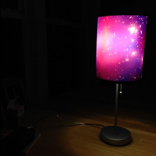 Hot Pink and Blue Celestial Photo Table Lamp