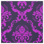 Hot Pink And Blue Floral Damasks Fabric