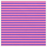 [ Thumbnail: Hot Pink and Blue Striped/Lined Pattern Fabric ]