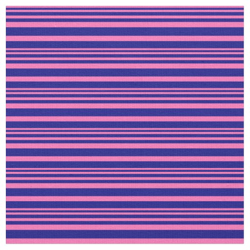 Hot Pink and Blue Stripes Fabric