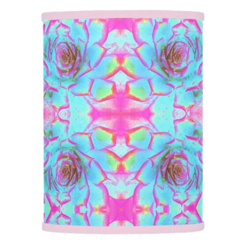 Hot Pink and Blue Succulent Sedum Rosette Lamp Shade