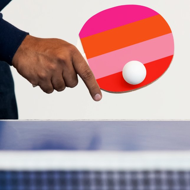 Hot Pink and Bright Orange Stripes   Ping Pong Paddle (Insitu)