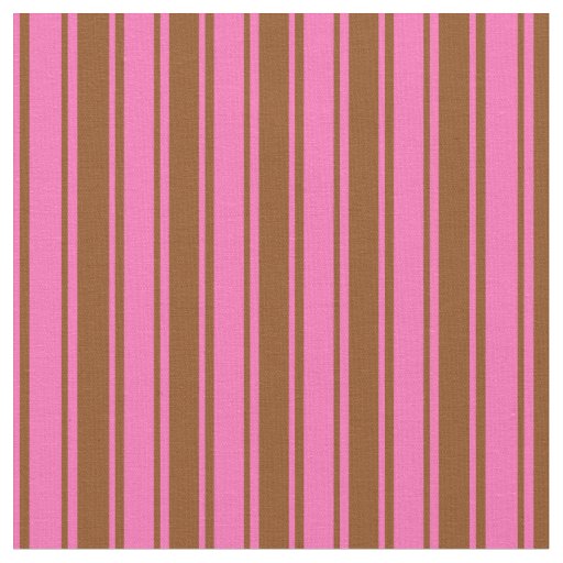 Hot Pink and Brown Lines Pattern Fabric