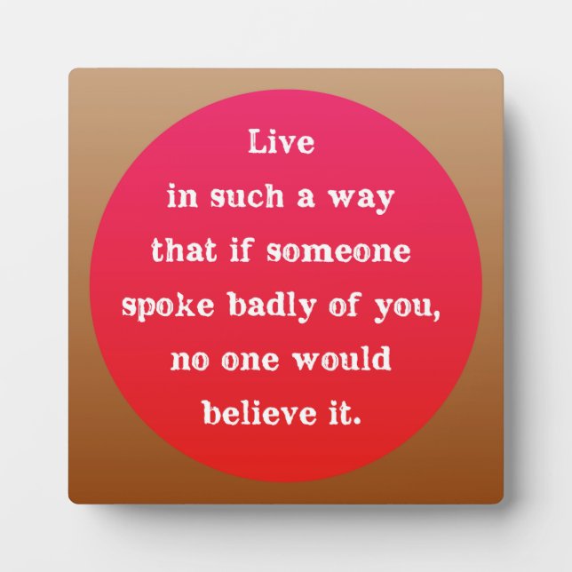 Hot Pink and Brown Motivational Typography Quote Plaque (Front)