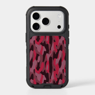 Hot pink and Burgundy Camo iPhone 17 Pro Case