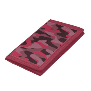 Hot pink and Burgundy Camo Trifold Wallet