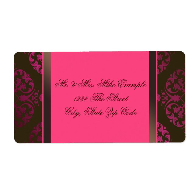 Hot Pink and Chocolate Brown Label (Front)