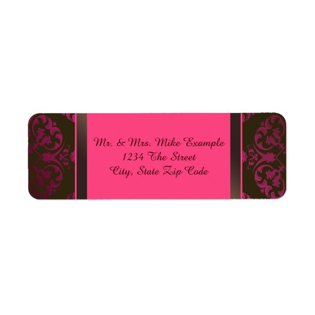 Hot Pink and Chocolate Brown Label (Front)
