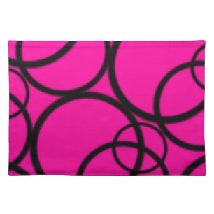 Hot Pink and circles Placemat