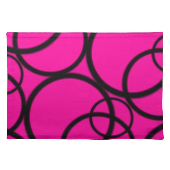 Hot Pink and circles Placemat (Front)