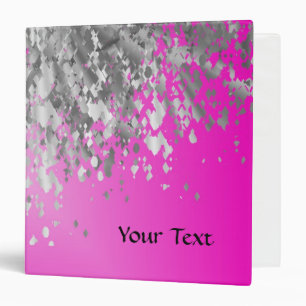 Hot pink and faux glitter binder