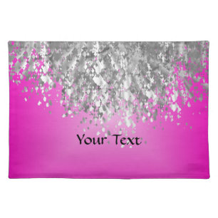 Hot pink and faux glitter placemat