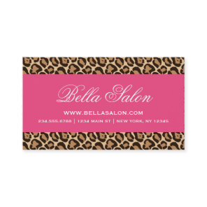 Hot Pink and Girly Leopard Print Business Card