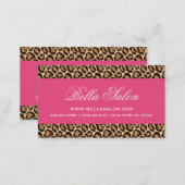 Hot Pink and Girly Leopard Print Business Card (Front/Back)