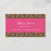 Hot Pink and Girly Leopard Print Business Card (Back)