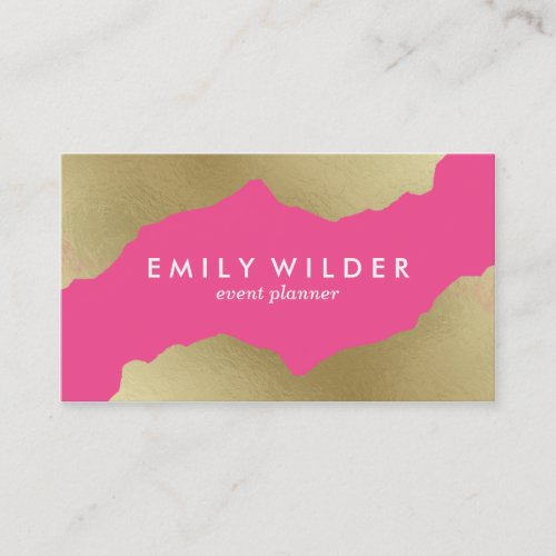 Hot Pink and Gold Dipped  Business Card