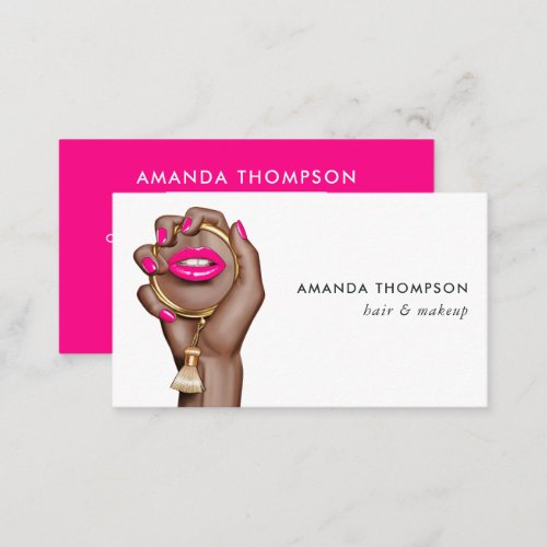 Hot_Pink and Gold Glam Chic Business Card