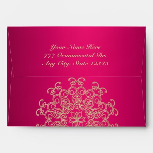 HOT PINK AND GOLD INDIAN STYLE ENVELOPE
