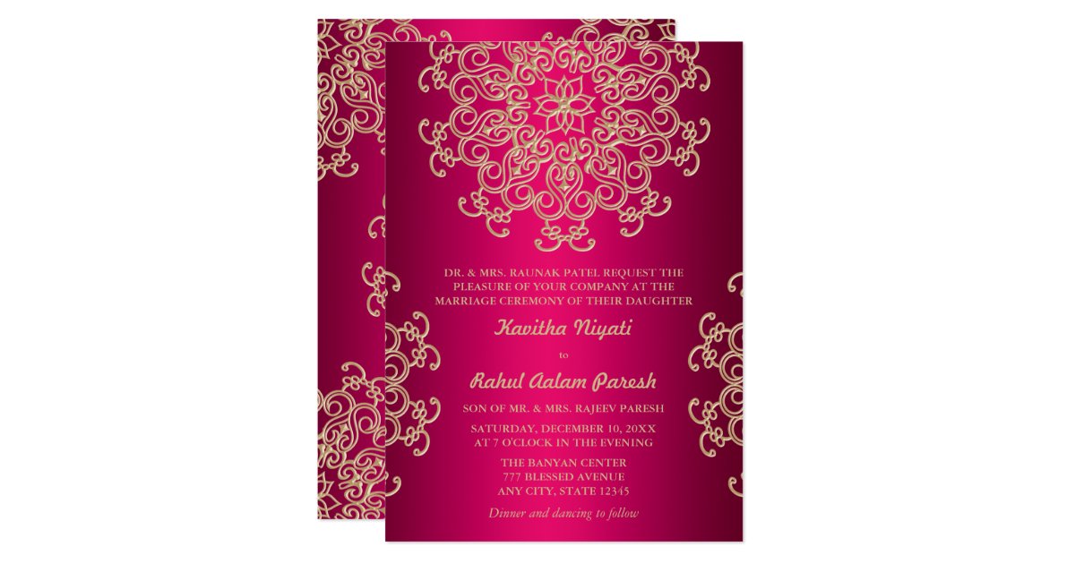 pink and gold indian style wedding invitation zazzle com office party invitation